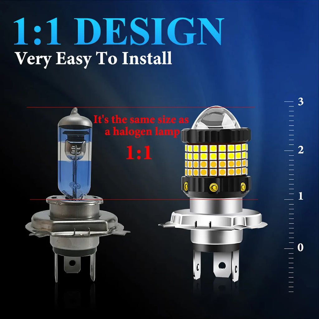 H4 LED P15D BA20D Motorcycle Headlight Bulb CSP Projector Le