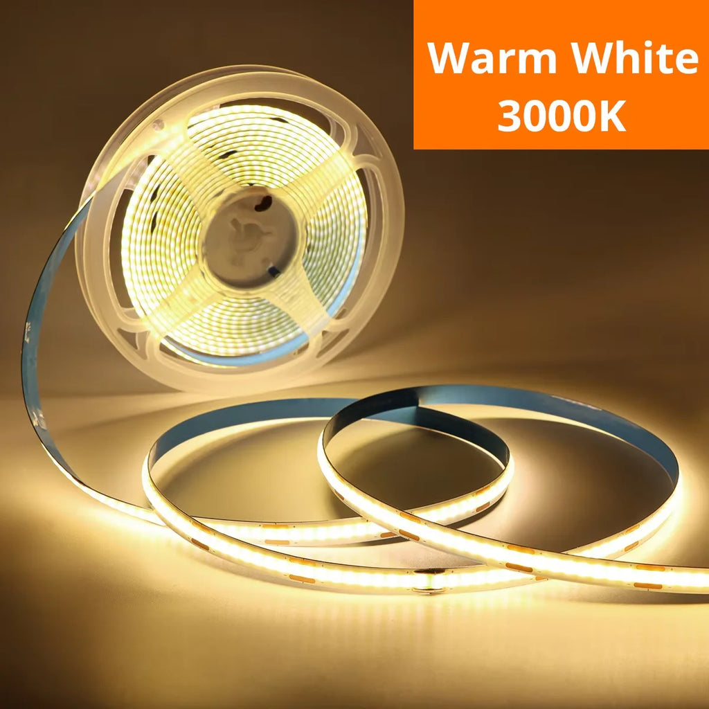 1M-5M USB LED Strip Light 5V 320LEDs/M COB Touch Sensor Dimmable Lamp Tape DIY TV Mirror Backlight Kitchen Room Night Lighting