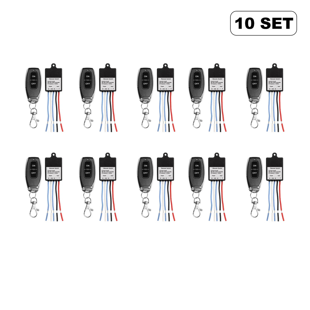 433MHz Wireless Remote Control Switch Relay DC 5V-60V Transmitter Remote Control Dry Contact Relay Gate Door Light Controls