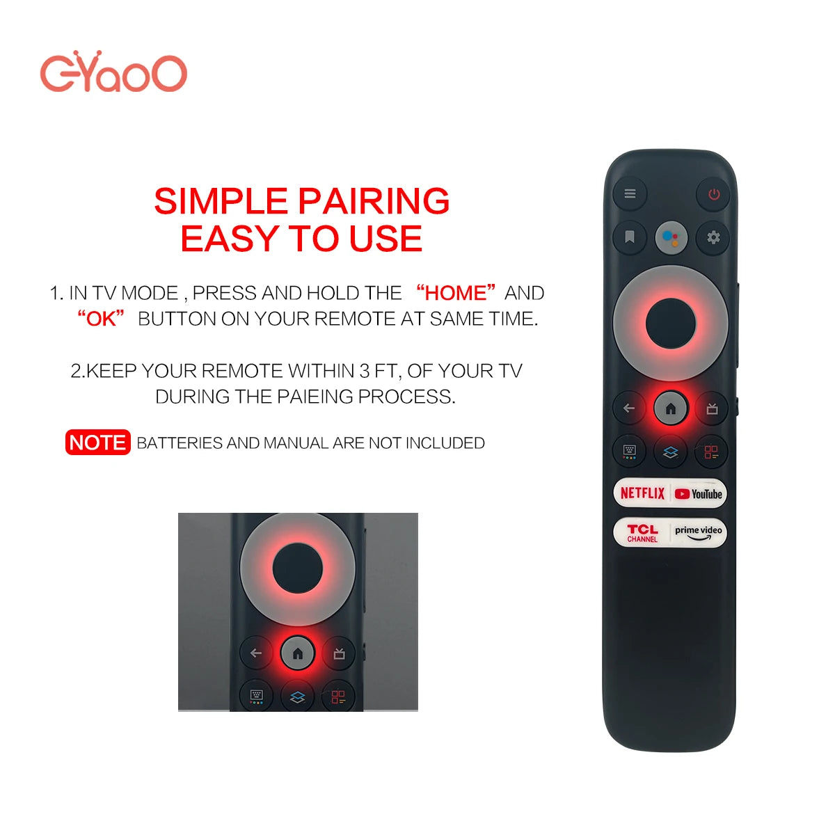 RC902N FMR1 Voice Remote Control Replacement for TCL S546 R6