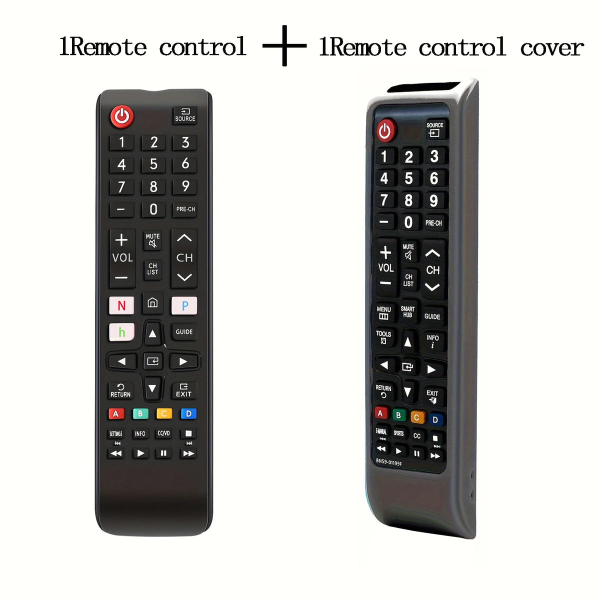 Universal Remote Control Protective Case and Remote Control Compatible with Samsung TV LCD LED HDTV 3D Smart TV Models