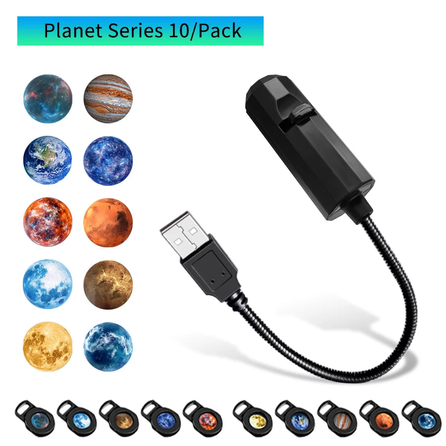 Led Halloween Moon Lamp USB Projector Night Light Christmas Holiday Ornaments for Ceiling Wall Atmosphere Mood Light Adjustable