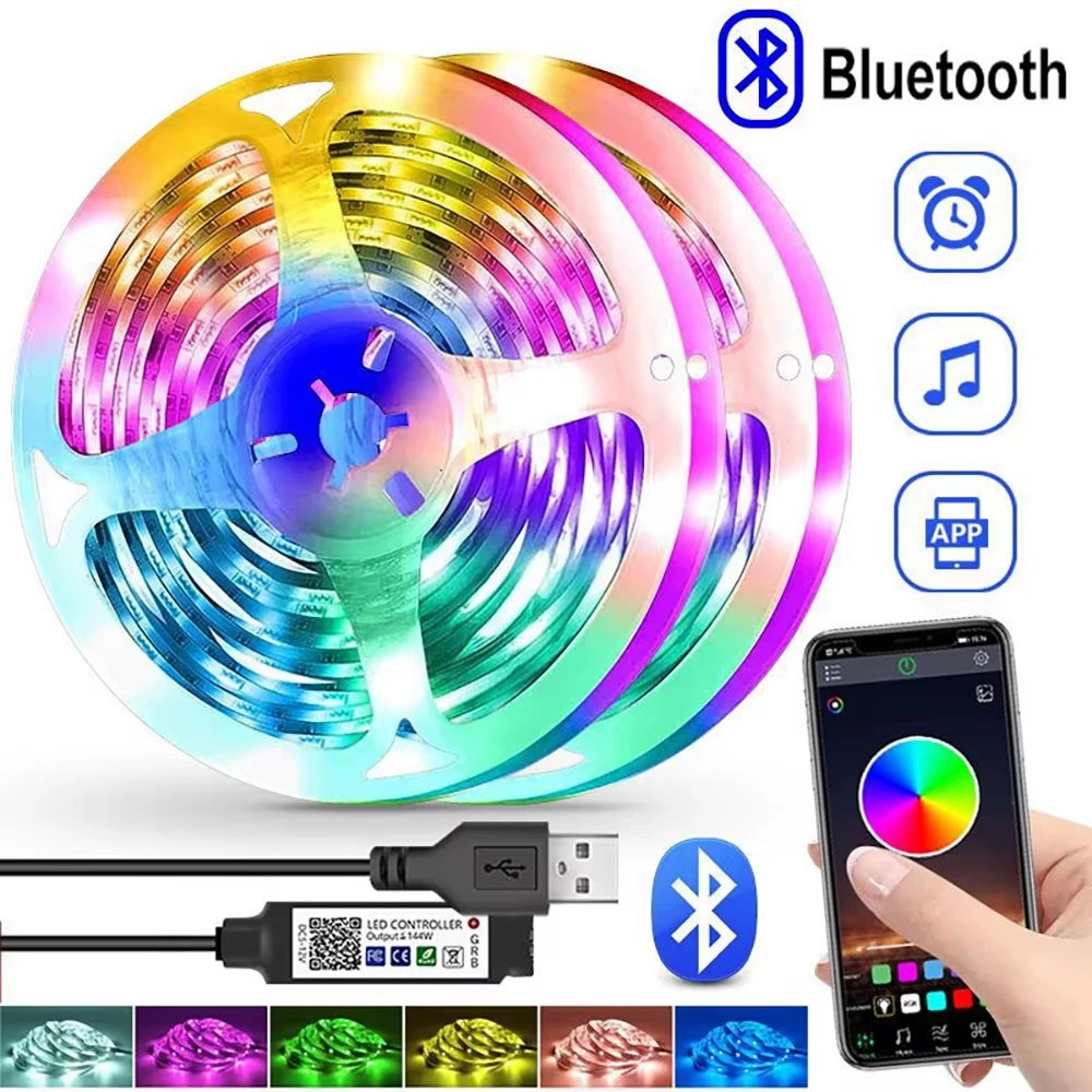 RGB LED Strip Lights USB Smart Bluetooth APP Control Led Fle