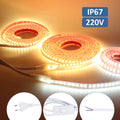 AC 220V 230V 2835 LED Strip Light Waterproof IP67 120LEDs/m 