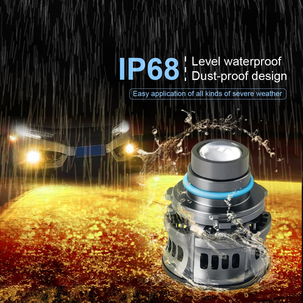 2Pcs Car Laser H8 H11 h7 HB4 9006 LED Light Bulb Project Len