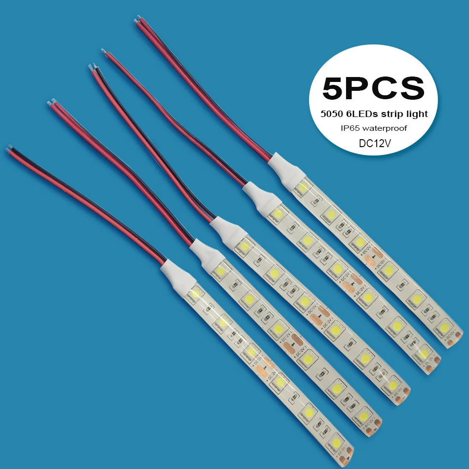 DC12V 5050 LED Strip Light 10cm 6LEDs LED Tape Flexible Light Strip Tira Home Decor Lamp Car Lamp 2PCS /5PCS