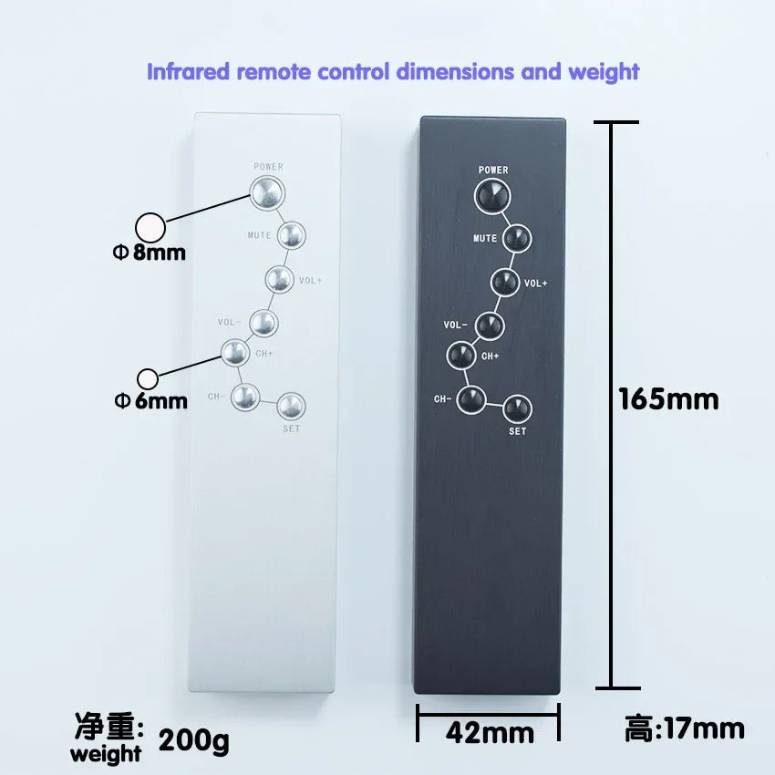 All-aluminum Infrared Signal 7-key Remote Control for Hifi A