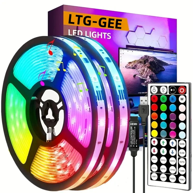 1M-40M Led Strip Lights with 44 Key Remote Control RGB Tape 