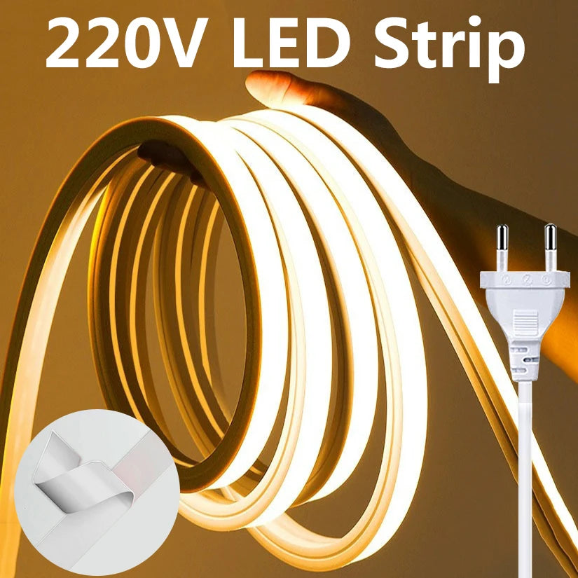 220V LED Strips High Brightness COB LED Strip Adhesive Wroat
