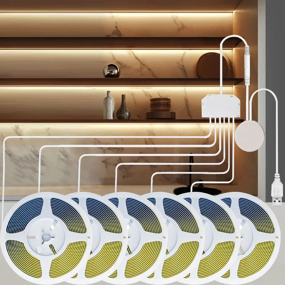 Induction COB LED Strip Lights USB 5V COB Strip 1/3M Strip 1