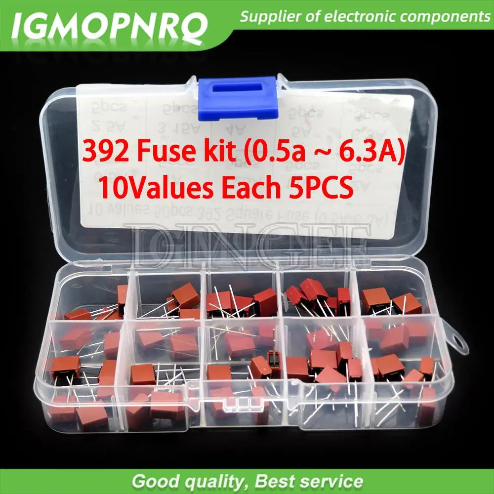 10values 50pcs Square Plastic Fuse 392 0.5A 500mA 1A 1.25A 1