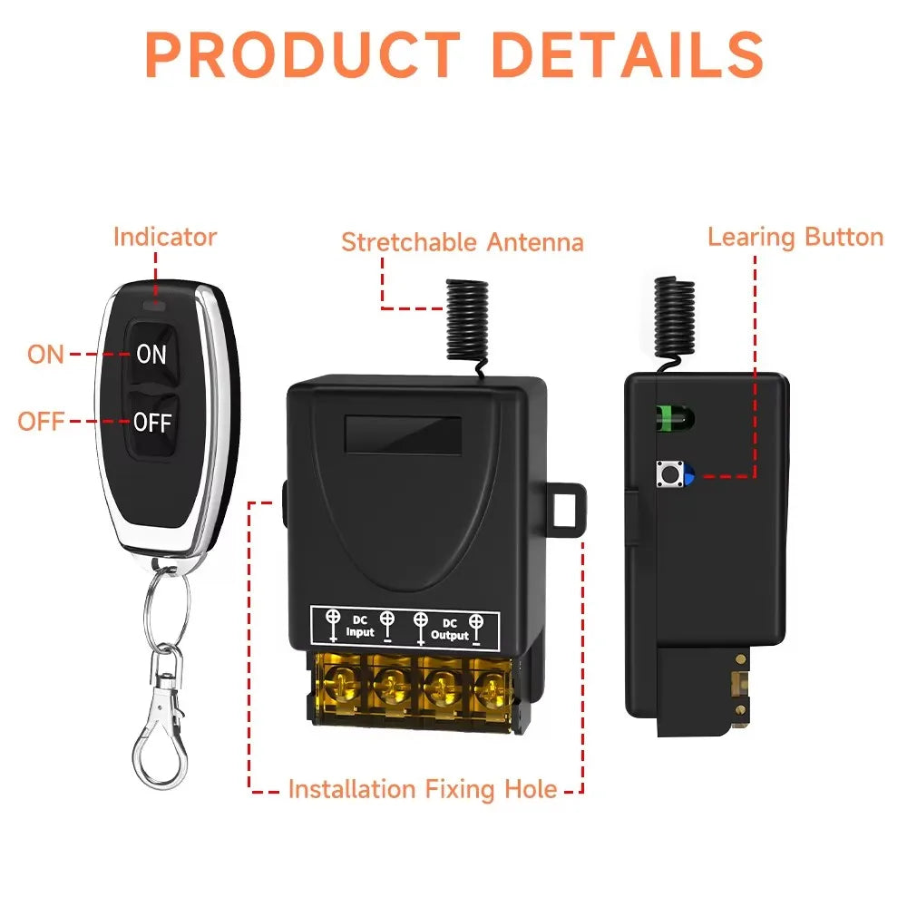 RF 433Mhz Wireless Remote Control Switch AC 72V-220V Relay M