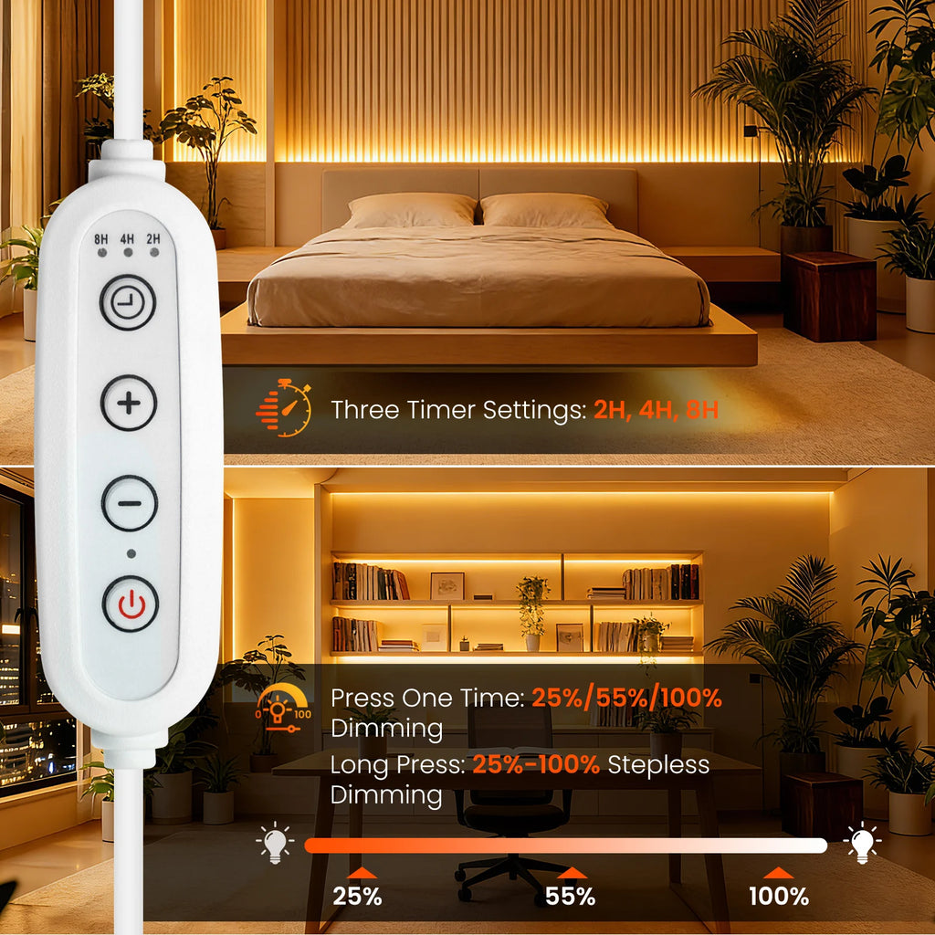 220V Dimmable COB LED Adhesive Strip With Dimmer/Switch Whit