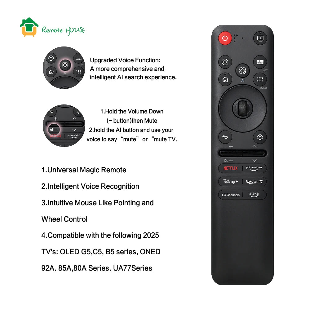 New MR24GA Voice Magic Remote Control AKB76045003 Replacemen