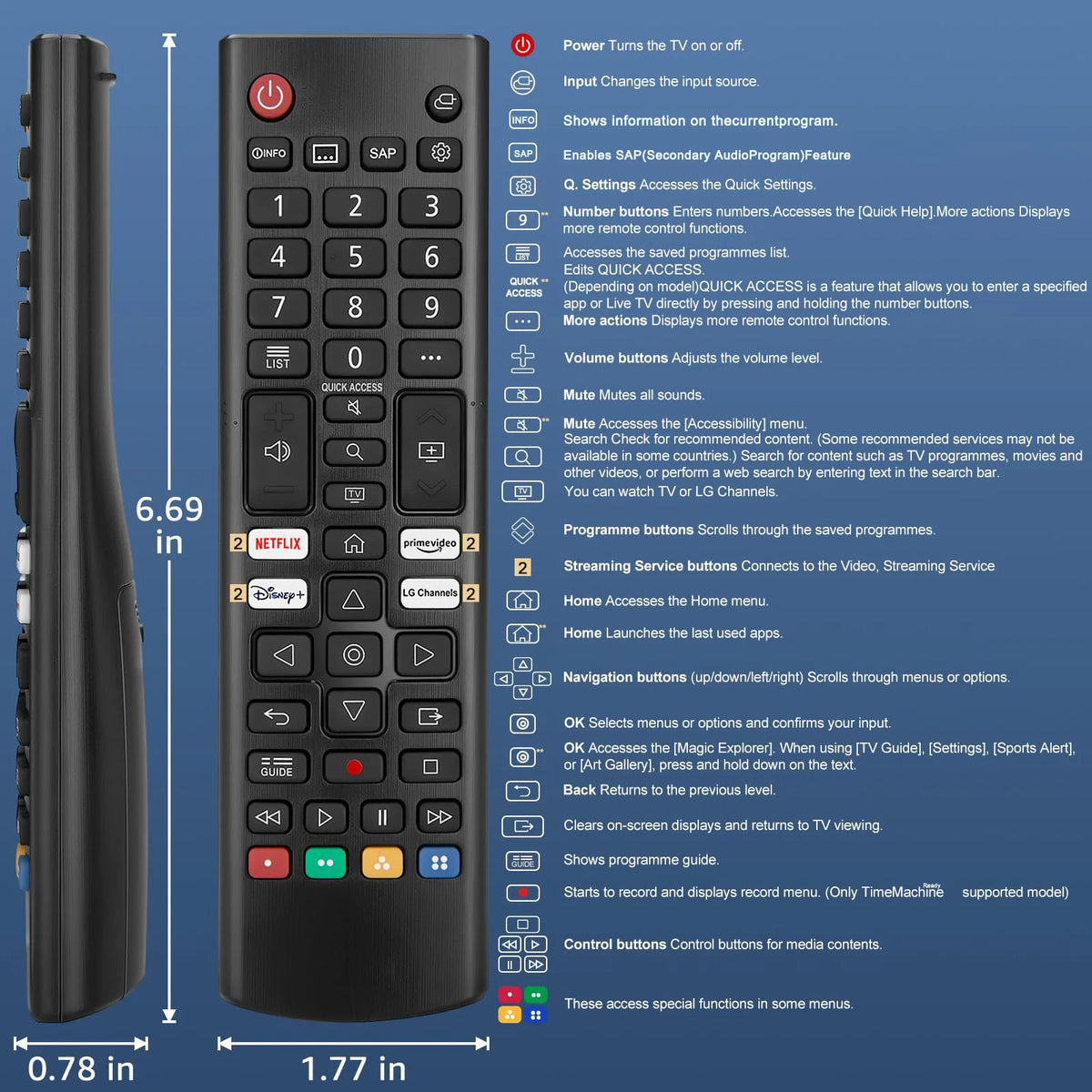 Universal Remote for L-G TV Remote Control (All Models) Comp