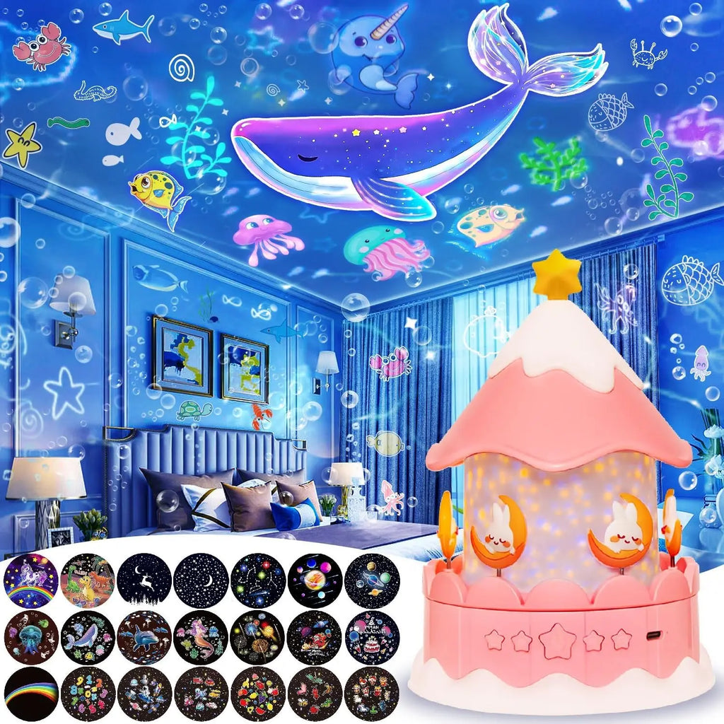 Galaxy Solar System Projector Nightlights 360 Rotating 21 Films Kids Star Night Light Projector for Bedroom Home Decoration lamp