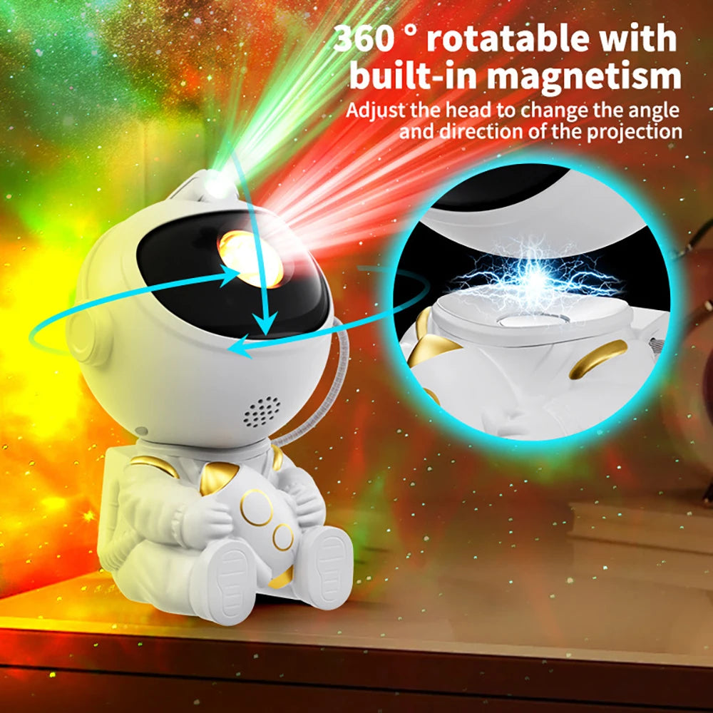 Remote Control Astronaut Galaxy Projector Night Light 360 Ro