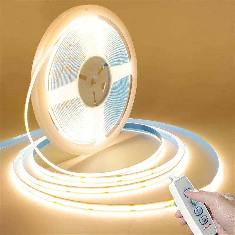 Dimmable COB LED Strip Light 5V USB Flexible Diode Tape With 3key Switch Lighting with Adhesive Tape For Room TV Backlight Decor