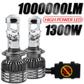 2PCS H7 LED Projector Lens Headlight H7 Car Bulb 6000K 30W/6