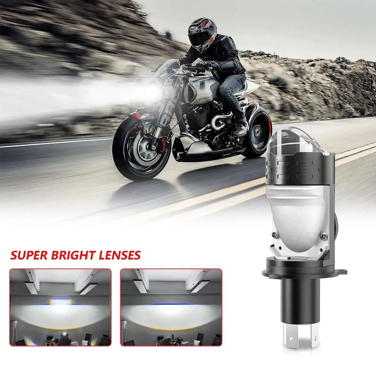 H4 Projector Lens LED Headlight Car Motorcycle 10000LM 100W 