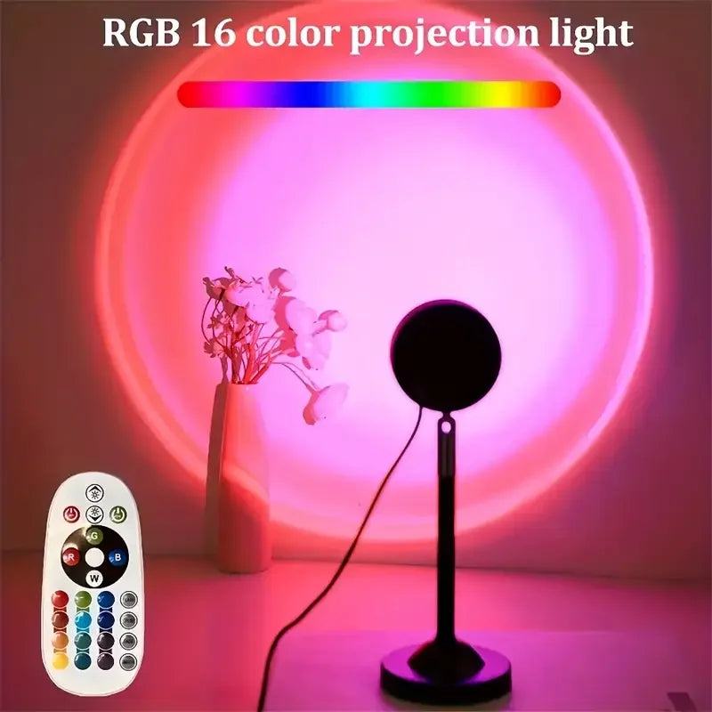 USB LED Projector Night Light RGB Sunset Atmosphere Night Li