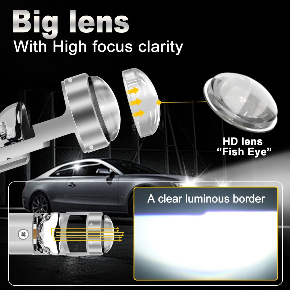 XSTORM H7 LED Projector Lens 100W 30000LM double Lens H7 Hea