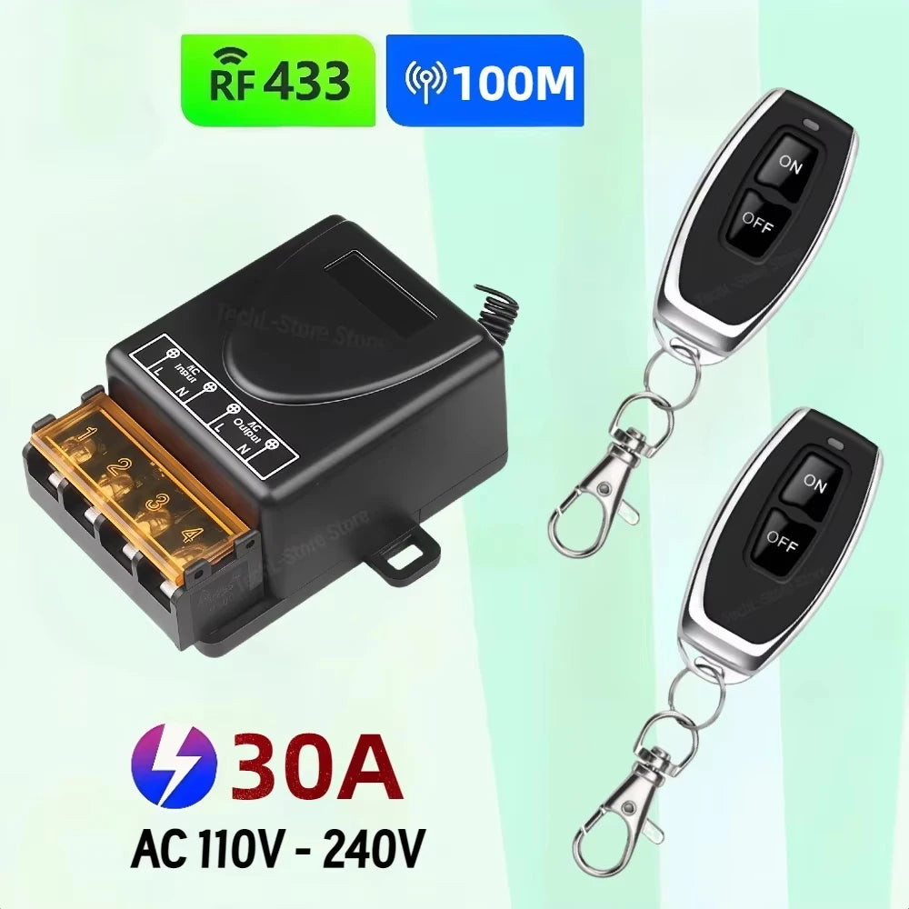 AC220V 30A Hign Power On off Remote 433Mhz Remote Control Sw
