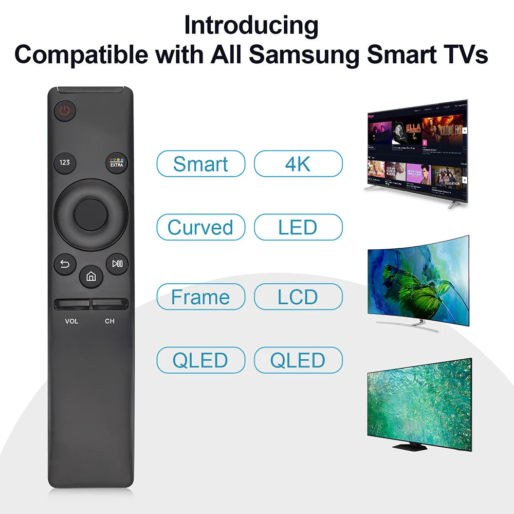 Smart Remote Control Replacement For Samsung HD 4K Smart Tv 