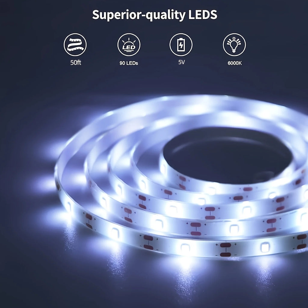 1/2/3/5/10M White LED Light Strips 5V Indoor LED Strip Light