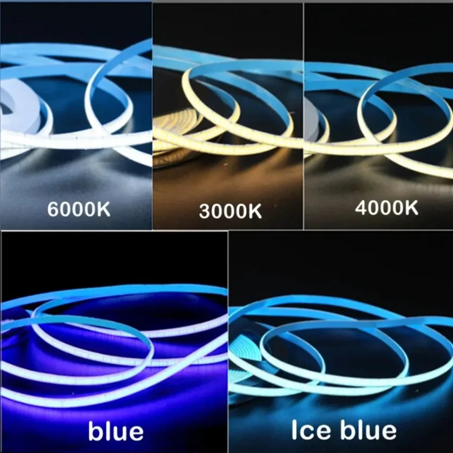 LED Strip DC 5V/12V USB COB 5mm 400Leds/M Flexible Ribbon Ro