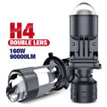 H4 Lens Headlights 160W 90000LM Auto Lamp Mini Lens LED 9003