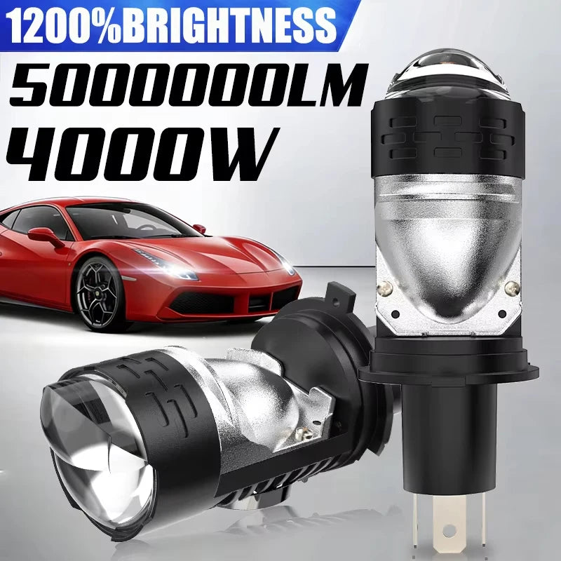 5000000LM 4000W H4/9003/HB2 LED Headlight Bulb Projector Len