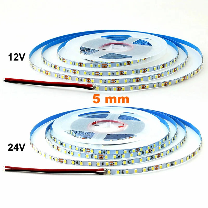 5mm 8mm LED Strip 2835 DC24V 12V 120LEDs/m Home Lamp Strips 