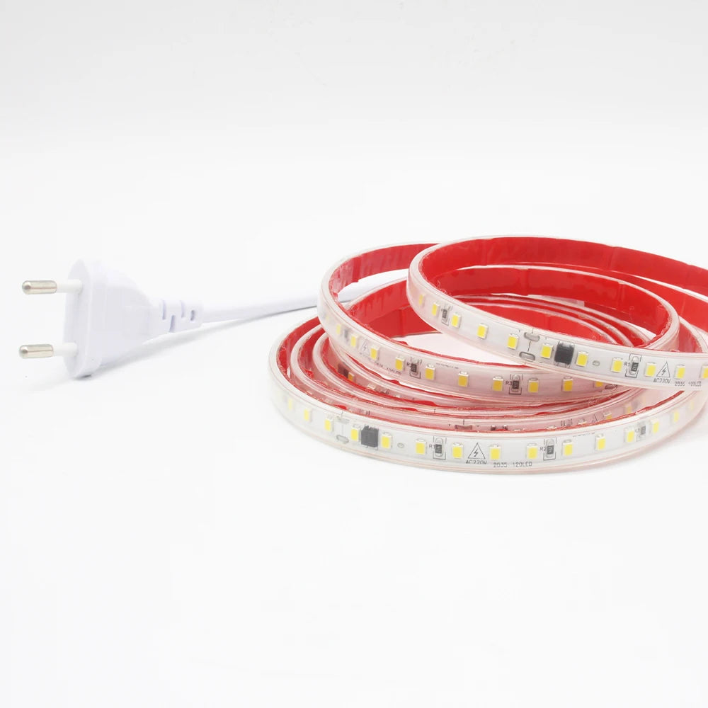 AC 220V 230V 2835 LED Strip Light Waterproof IP67 120LEDs/m 