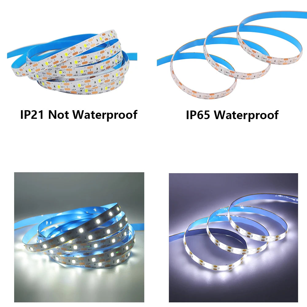 3AA Battery Powered LED Strip 5V 2835 SMD 60LEDs/m Waterproo
