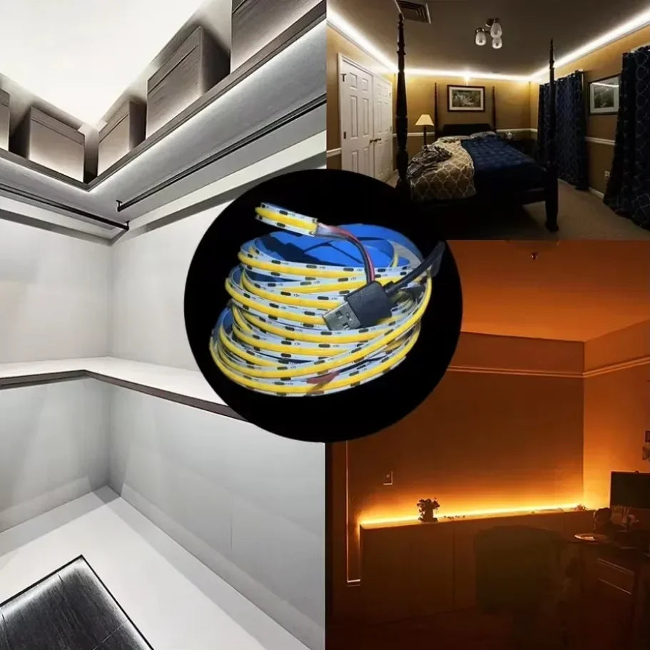 DC5V COB LED Light Strip With USB Power Supply Light 320LED/