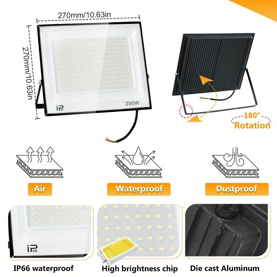 Led Floodlight 20-300W AC 110V 220V Outdoor Flood Light Stre