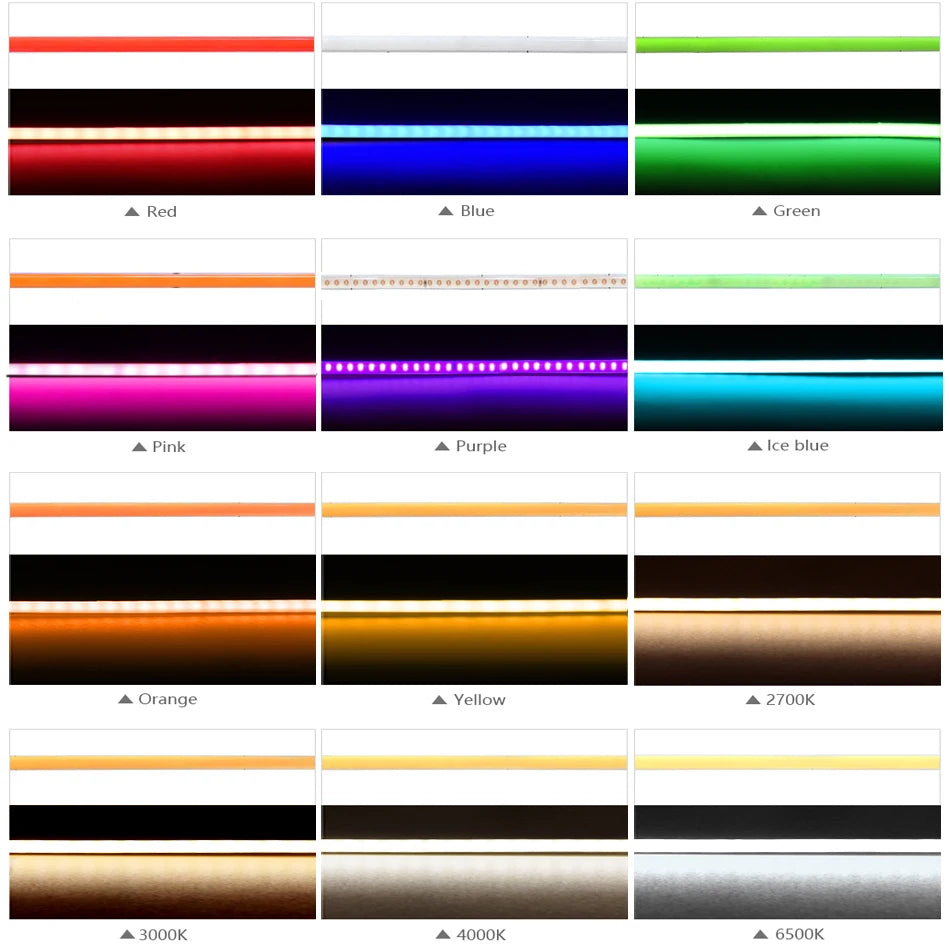 3mm PCB Ultra Thin DC12V 392LEDs/m COB LED Light Strip for H
