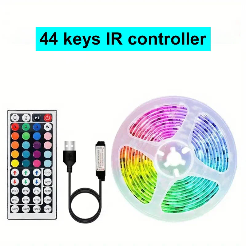 Led Strip Lights with 44 Key Remote Control 1m 5m 10m 20m RGB Tape Led Wall Room for Home Bedroom Party Decor TV Backlight