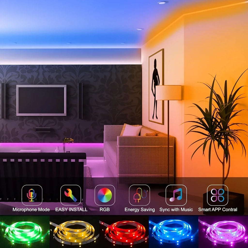 Smart RGB LED Gaming Light Strip USB Christmas Lights Music 