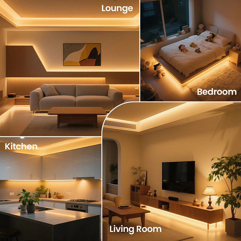 5M 10M 15M 20M 110V 220V COB LED Strip Light Super Bright 24