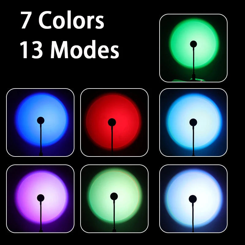 USB LED Sunset Lamp Ambient light Projector Photography Wall