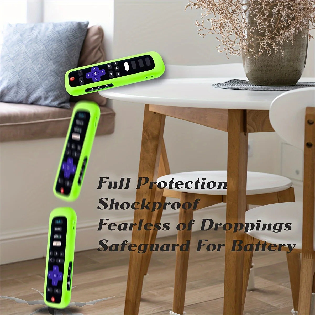 1/2/3 piece set of luminous silicone remote control with rop