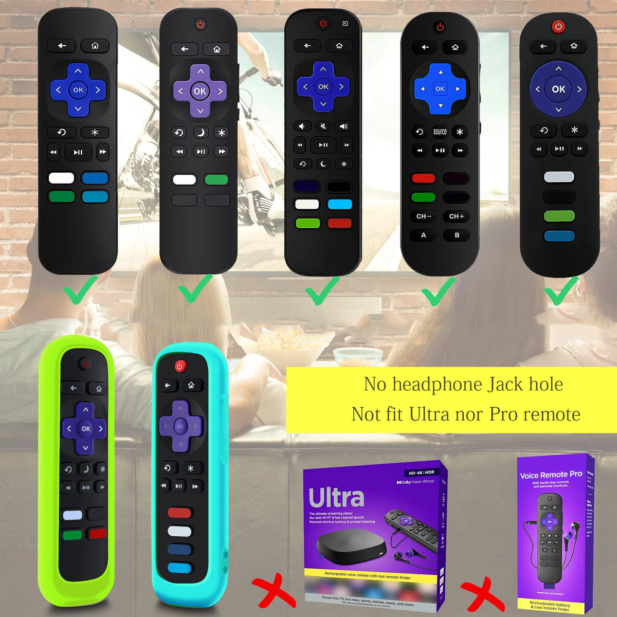 Case for Roku Remote Universal Replacement Controller Silico