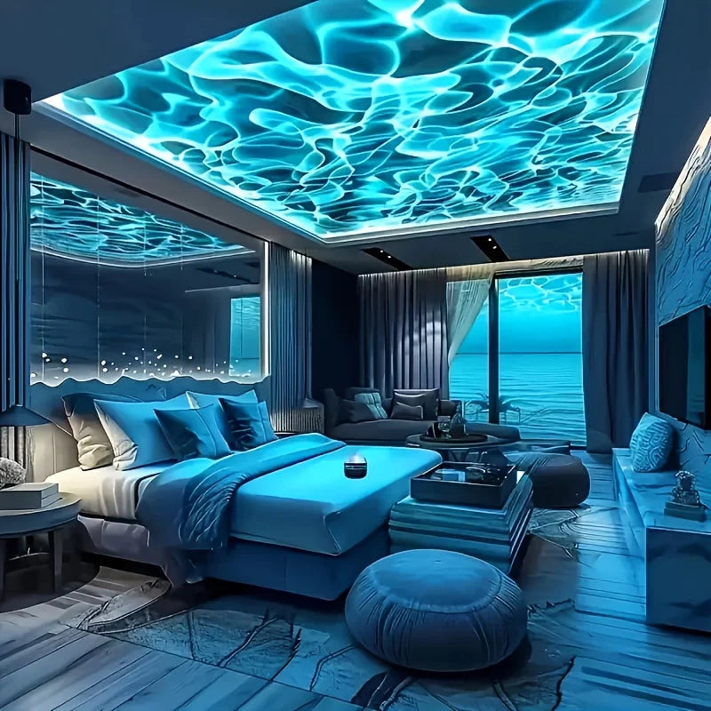LED Night Light USB Water Wave Projector with Remote Control
