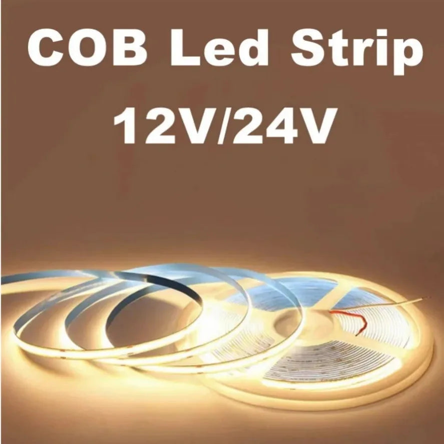 Dimmabl LED COB Strip 10m 320LED DC 12V 24V FOB Lights for R