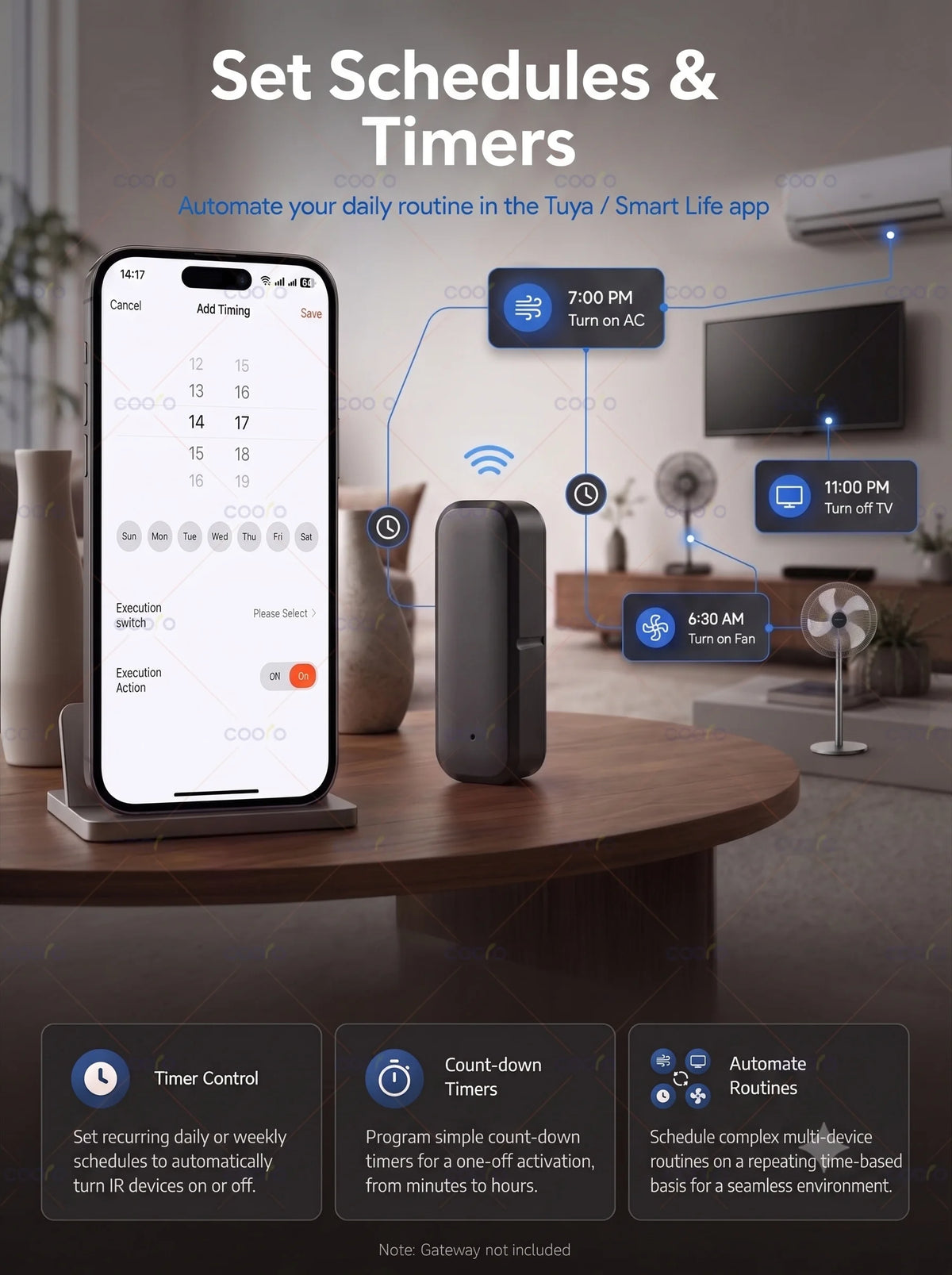 Tuya Zigbee 38KHz IR Remote Control Temperature Humidify Sen