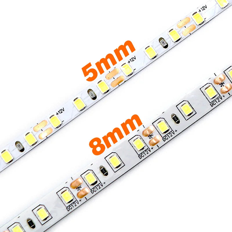 5mm 8mm LED Strip 2835 DC24V 12V 120LEDs/m Home Lamp Strips 