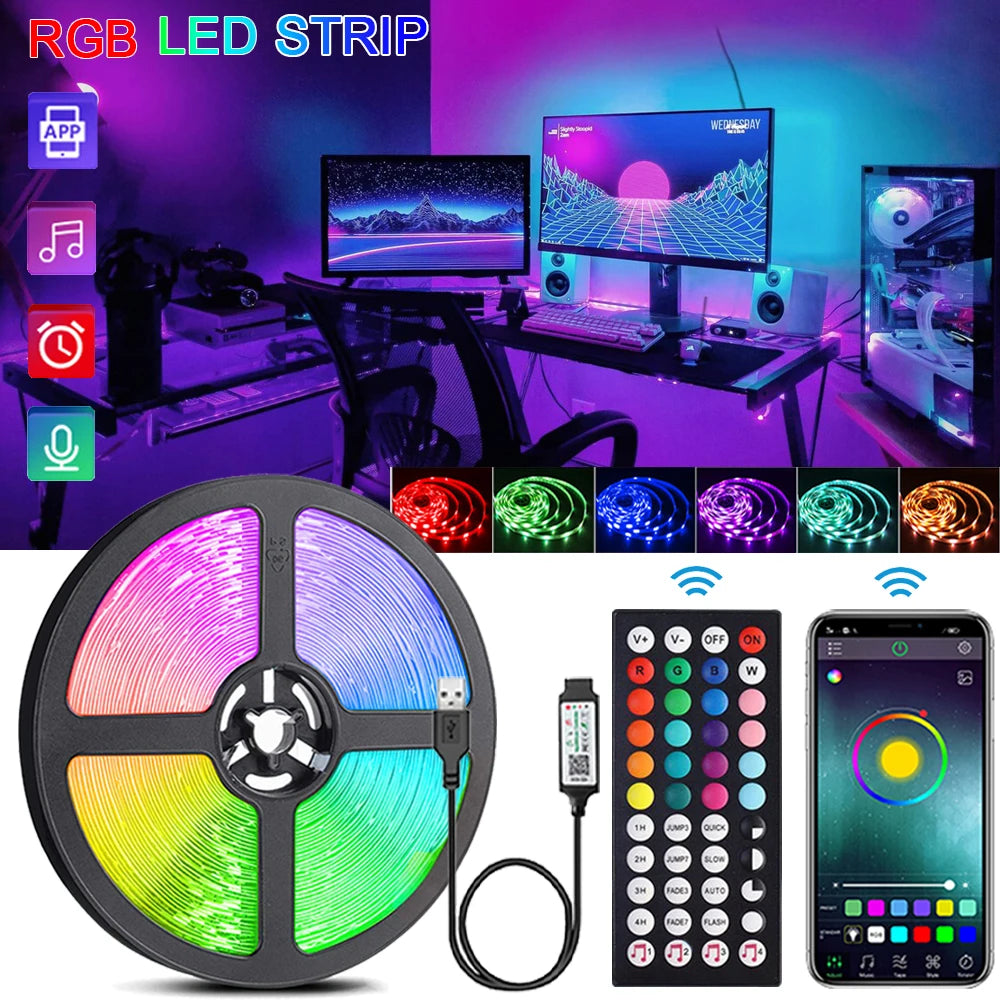 RGB LED Strip Lights Music Sync USB 5V Remote Control Led Ri
