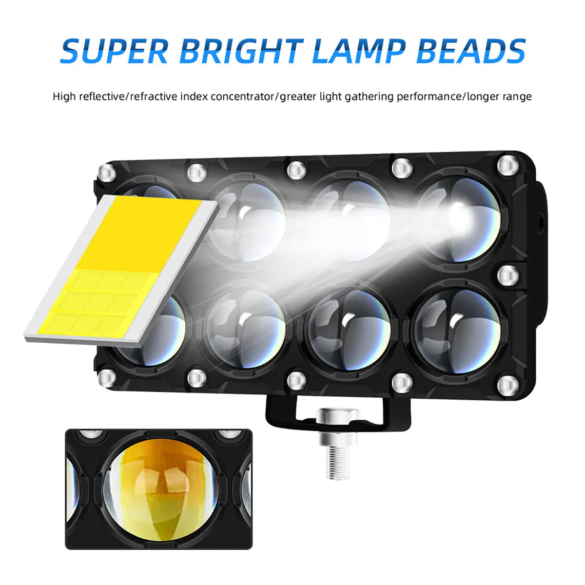 6/8/10 Lens Auxiliary Motorcycle Spotlight Working Fog Light